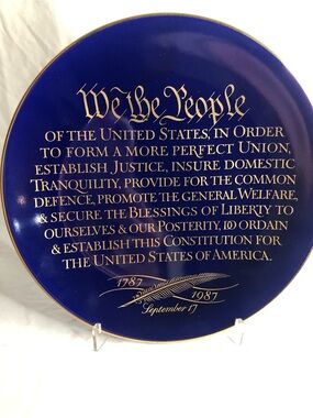 80s Vintage Commemorative "We the People" USA Decorative Plate 4th of July